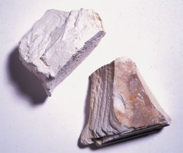 Morceaux d'argile blanche (kaolin)